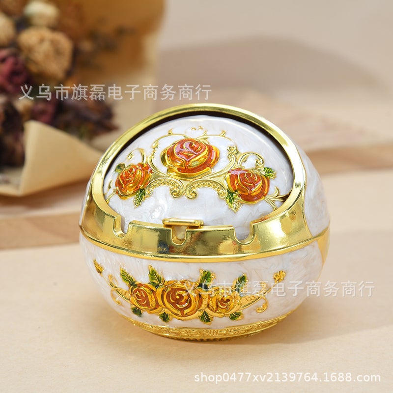 Large Spherical Ashtray Creative Retro Round High-End Metal Anti-Fall Multi-Functional Practical Coffee Table Ashtray - Image 4